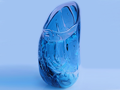 A blue glass sculpture