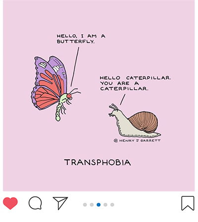 Image of Transphobia Butterfly graphic by Henry James Garrett