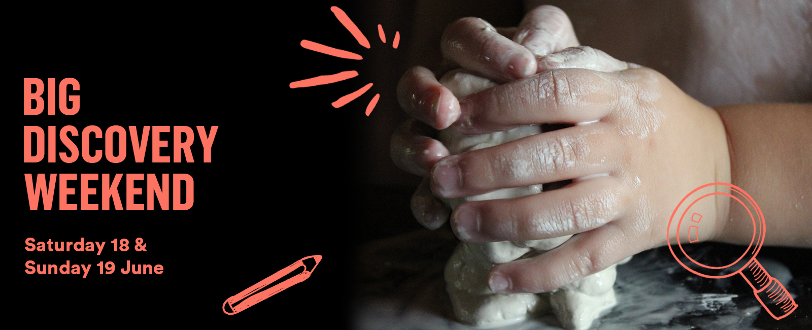an image of children's hands playing with clay