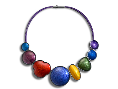Brightly coloured pendant necklace by Jane Moore