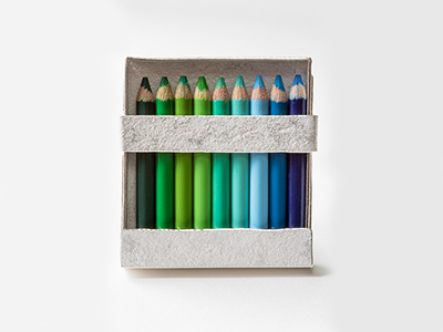 A ring fronted with a box of colouring pencils