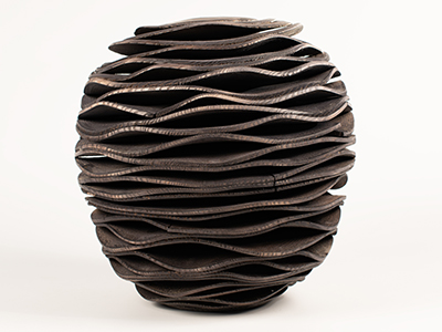 An image of a layered wooden sculpture