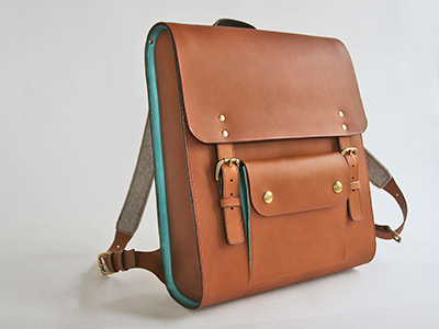 Image of a sustainable leather backpack