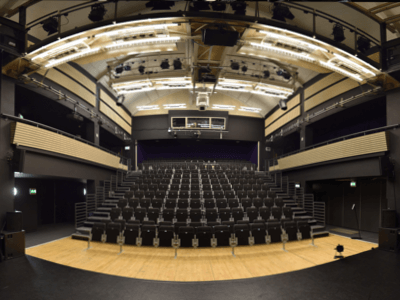 Fisheye lens photograph of Djanogly Theatre