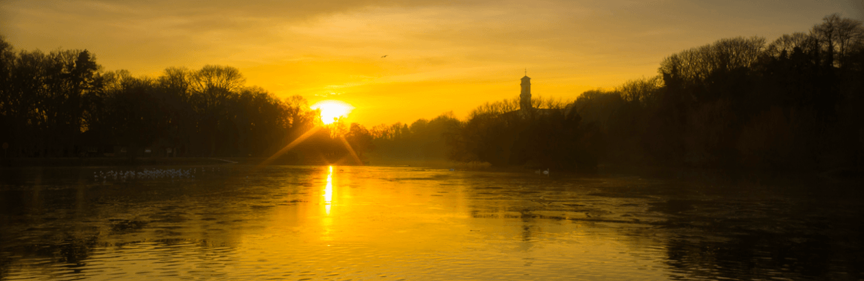 Highfields and University Parks at sunset