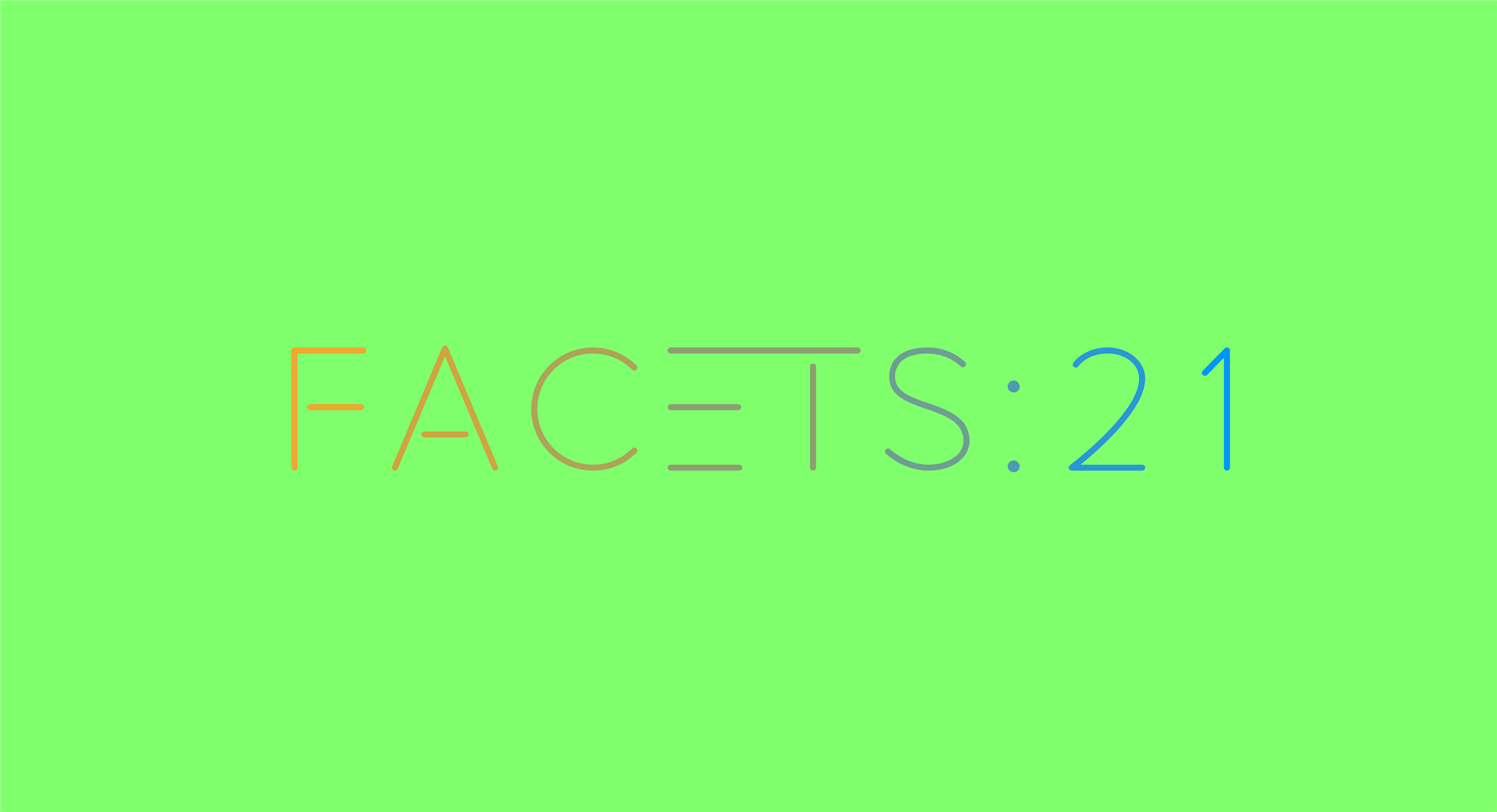 The bright green logo for 'Facets 2021'