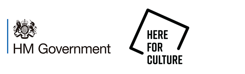 HM Gov and Here For Culture Logos