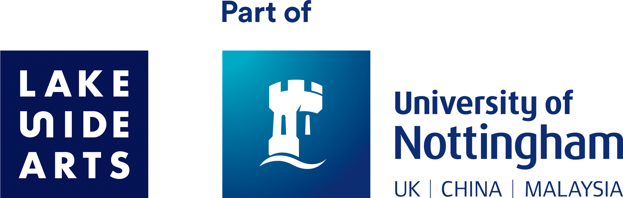 The Lakeside Arts logo, besides the University of Nottingham logo