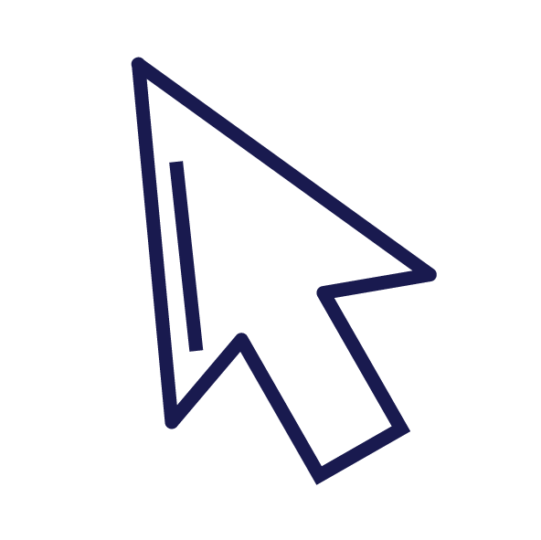 blue outline of a web arrow pointer